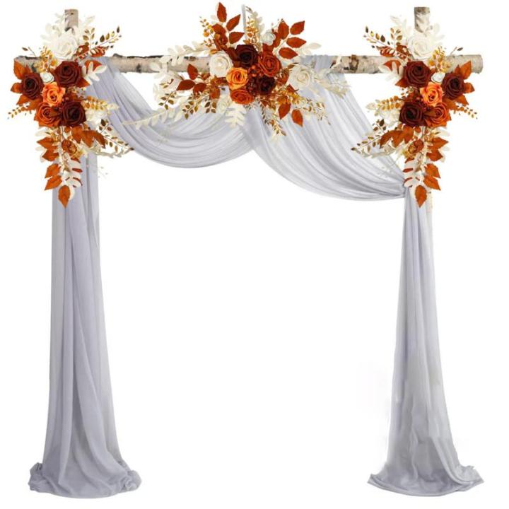 2 stuks bruiloftsboogbloemen, kunstbloemenarrangement, kunstbloemen swagset, welkomstborden, bloemendecoraties voor bruiloftsdecoratie, ceremonie en (#1)