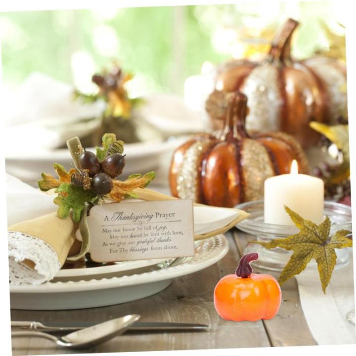 50 Stück Kürbis-Ornamente Weihnachtsdeko Herbstdeko Schaum Kamin Schüttgut