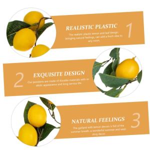 10 STK Simulation Zitronenrattan Künstliche Zitronenrankengirlande Obstdekor Künstliche Fruchtgirlande Blumenverzierungen Künstliche Girlande Szene Kunstpflanze Yellow Plastik