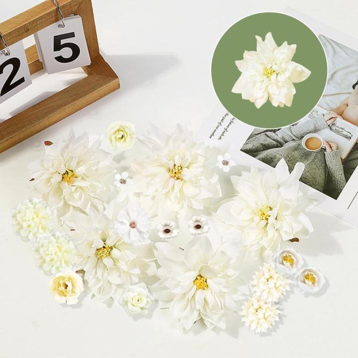26 stuks hoofden 2-10 cm verschillende soorten, kunstdecoratie, bloemen, mini-kunstbloemkoppen, , , kunstdecoratieve bloemen voor taartdecoratie,