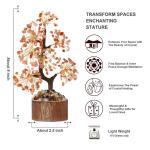 Kristallen Carneool Boom Edelstenen Rode Agaat Kristal Boom Decoratie Steen Grote Levensboom Geldboom Kristal Geluksbrenger Boom Houten sokkel Esoterische Geschenken veel geluk