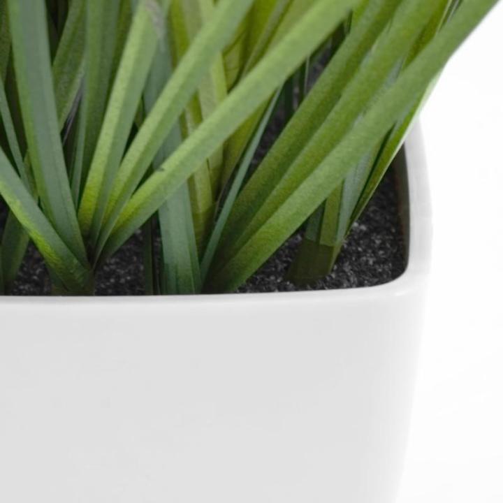 Isolepsis Kunstplant met witte bloempot, kunstplant, kamerplant, decoratieve plant, kunstbloemen, , 80 cm, groen