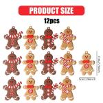 12 stuks kerstboomversiering, peperkoekmannetjes, kerstboomdecoratie, peperkoek, kerstversiering, kerstversiering, peperkoekman-decoratie,