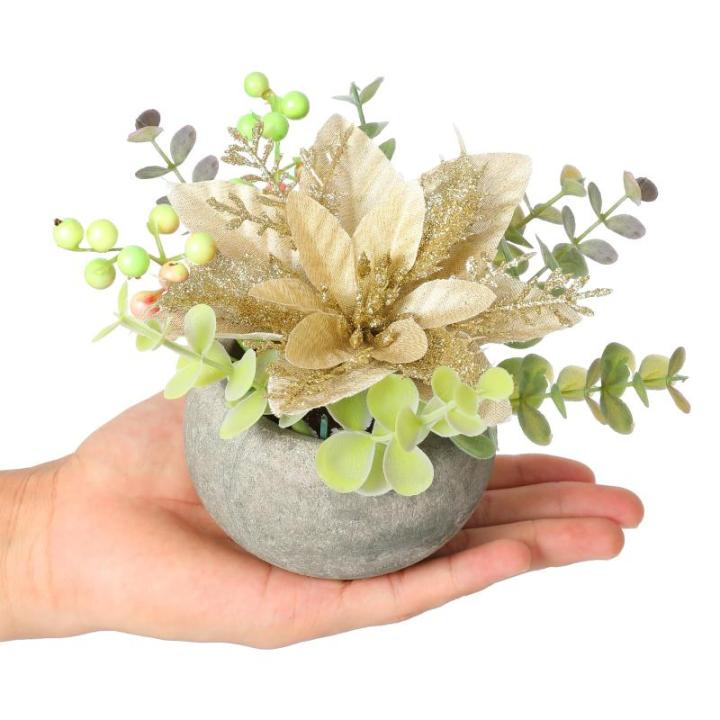 Kunstbloem (1 gouden kerstster)