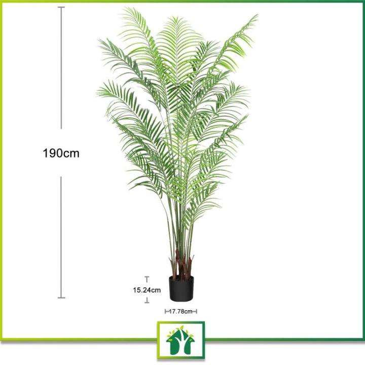 Kunstpalm, 190 cm, grote kunstplant in pot, kunststof palm, ziet eruit als een echte plant, decoratie voor woonkamer, balkon, slaapkamer, kantoor, cadeau voor een housewarming (1 s
