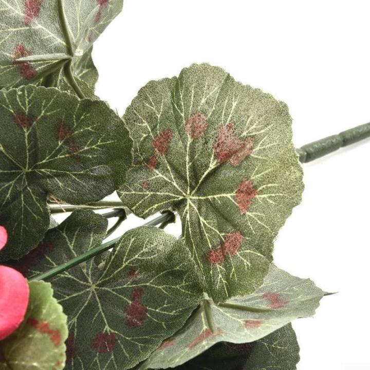 Künstliche Geranien, Blumen, künstliche Pflanze, Geranie, Busch, Blumen, künstliche Flora, Heimdekoration, Zubehör, künstliche Pflanzen (dunkelrosa)