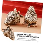 5St Messing-Erdbeere bürodeko büro Dekoration dekorfiguren hausdeko wohnungsdeko exquisites Erdbeerstatuendekor Statuen aus Messing kleine Messingverzierung Desktop-Dekor Golden