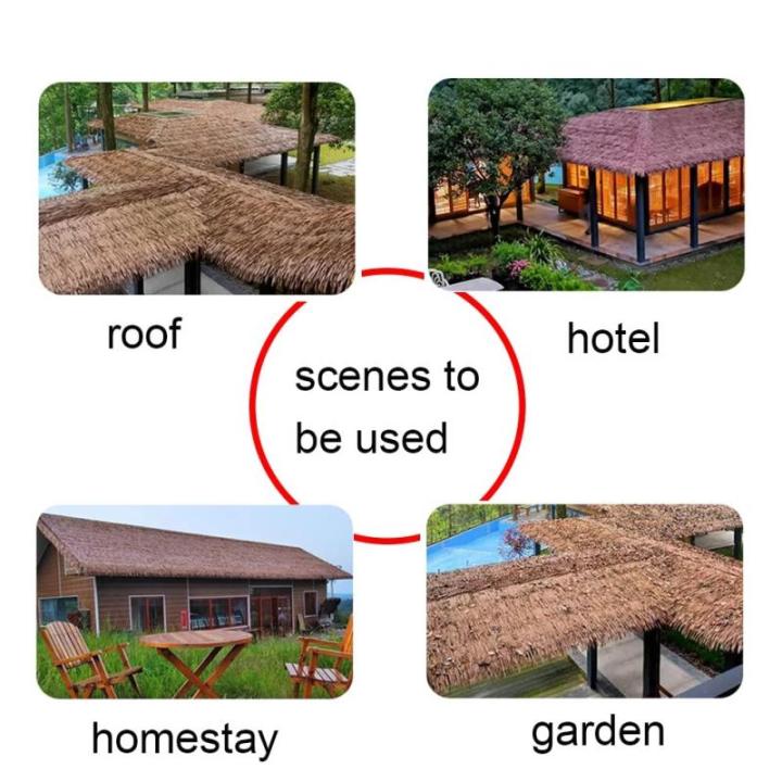 Simulatie reetdakpannen van kunststof met reetdak, kunststrodakkoop, tuinhuisje, dakdecoratie, kunststro kunststro simulatiereetdakpannen voor zee en cotta