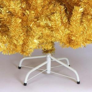 Goldener Weihnachtsbaum, unbeleuchtet, 180 cm, PVC-Scharnier, leicht aufzubauen, künstlicher Weihnachtsbaum mit Metallständer, flammengeschützt (Weihnachtsbaumgeschenke) (210 cm