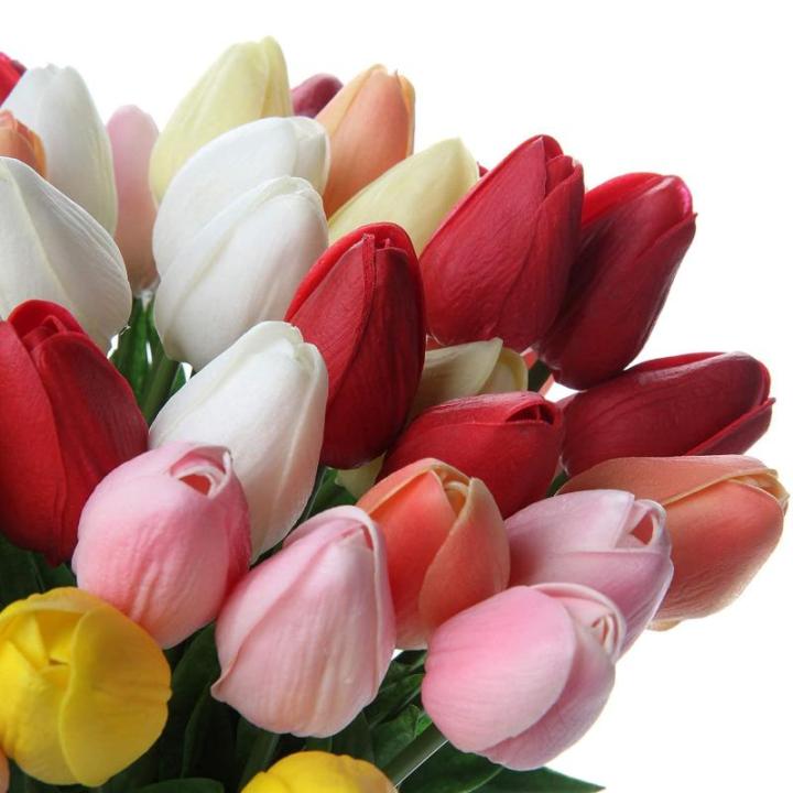 20 stuks tulpen kunstbloemen echte touch latex tulp bloemen decoratie kunstplant lengte 34 cm voor thuis kamer bruiloftsboeket party bloemstuk