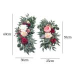 Bruiloftsboog-bloemen, bloemenslingers voor bogen, woondecoratie, groene bladeren, kunstbloemenslingerset voor binnen, set van 2 voor recepties, gemengd