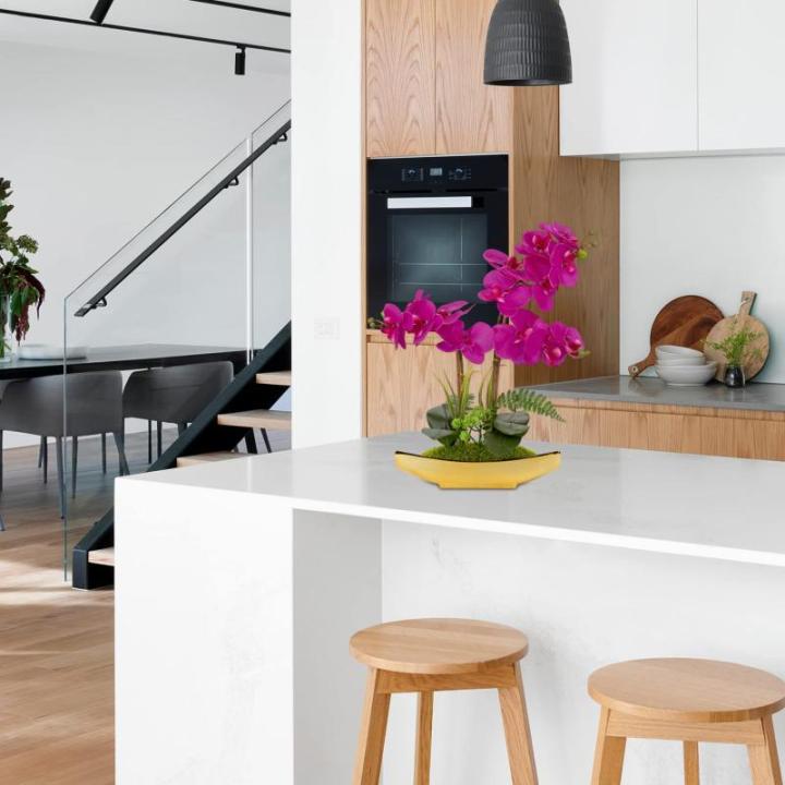 Phalaenopsis Kunstorchidee Bonsai namaakbloemen zijde kunstorchidee bloemenarrangement met keramische pot voor tafeldecoratie woonkamer wooncultuur 38 cm