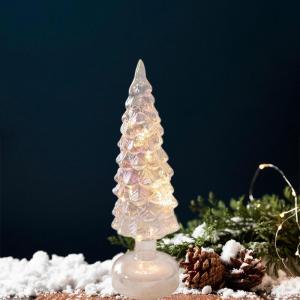 Beleuchteter Tisch-Weihnachtsbaum, Weihnachtsschmuck, Nachtlicht, Nachtlampe für Kaminsims, Schlafzimmer, Fenster, Regal, Wohnzimmer, S White
