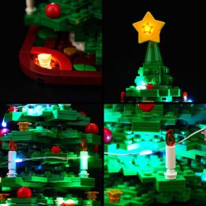 Ledverlichtingsset compatibel met Lego 40573 kerstboom (geen model), led-verlichtingsset voor kerstboom, creatief speelgoed, standaard versie