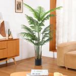 Kunstpflanzen Groß Areca Kunstpalme 160cm Künstliche Areca Palme Pflanzen 15 Zweige im Topf Tropical Hawaii Grün Fake Plant Dekopflanzen für Schlafzimmer Büro Garten Hochzeit 