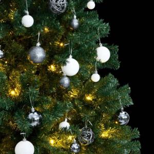 Weihnachtsbaum, Klappbar Christbaum mit 300 LEDs Kugeln Ständer, Beleuchtet Tannenbaum Kunstbaum mit 8 Beleuchtungsmodi, Weihnachtsdeko Dekobaum, 210cm