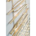 Handgemaakte kerstboom 205 cm hoog, van hazelnoothout, decoratieve hanger, met 10 m ledverlichting, houten platen verbonden met een jute touw met een dikte van 6 mm