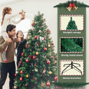 Kerstboom 185 cm, realistische kunstPVC PE 815 takken, eenvoudige montage, opvouwbaar, herbruikbaar, metalen standaard met kerstboom, opbergtas, decoratie voor binnen