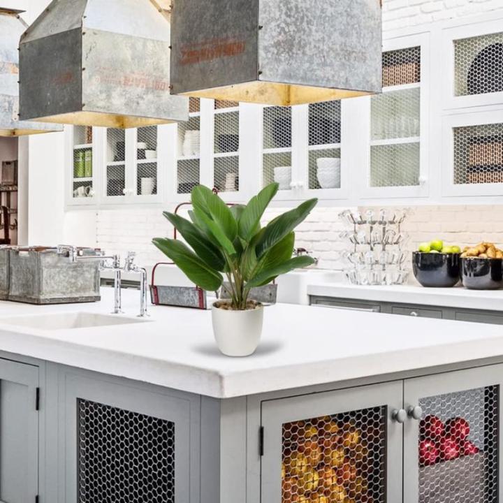 , paradijsvogel, lijkt op een echte plastic groene plant, tropische kunstkamerplant, palm, potplant met 10 bananenbladeren, voor slaapkamer, woonkamer, kantoor, decoratie