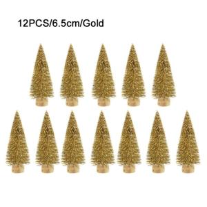 12 Stück Weihnachtsbaum Klein, Weihnachtsbaum Deko Künstlich Klein Bereifte Zeder, Winterschmuck, Tisch Modell Bäume, Kleine Sisalbäume Für Weiße Weihnachts Dekoration