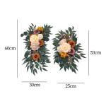 Hochzeitsbogen-Blumen, Blumengirlanden für Bögen, Heimdekoration, grüne Blätter, Kunstblumen-Girlande-Set für den Innenbereich, 2er-Pack für Empfänge, BRAUN