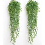 2 stuks , hangende hangplanten, kunstklimopslinger voor slaapkamer, keuken, woonkamer, badkamer, balkon, kantoor, vensterbank