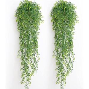 2 stuks , hangende hangplanten, kunstklimopslinger voor slaapkamer, keuken, woonkamer, badkamer, balkon, kantoor, vensterbank