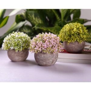 Kunstmatige grasplanten in pot, kunstplant, vetplanten, bureau-vensterbank, decoratieve badkamer, bonsai, kamerdecoratie, cadeau voor bruiloft, verjaardag, Kerstmis, set van 3