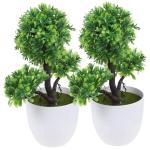 6 STK Simulierte Topfpflanze Mini-pflanztöpfe Eingemachter Bonsai Falsche Pflanzenverzierung Künstlicher Formschnitt Künstlicher Topfbaum Künstliches Topfgras Green Plastik
