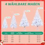 Kunstkerstboom in winterlook, onberispelijke witte naaldjurk, kunstkerstboom met 500 buigbare pvc-punten en metalen standaard, opvouwbare dennenboom voor eenvoudige montage, hoogte