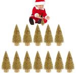 12 Stück Weihnachtsbaum Klein, Weihnachtsbaum Deko Künstlich Klein Bereifte Zeder, Winterschmuck, Tisch Modell Bäume, Kleine Sisalbäume Für Weiße Weihnachts Dekoration