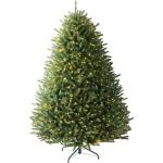 Miwa 2-in-1 kunstkerstboom met verlichting, inclusief 1150 takken en 400 leds en houten standaard, warm wit licht, buigbaar pvc + PE-punten, klapsysteem (2,1 m)