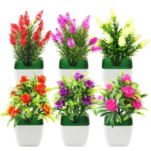 6 stuks kunstplanten in potten 17,08 cm hoge kunstmatige mini ingemaakte bloemen nepplanten voor thuiskantoor restaurant outdoor indoor deco