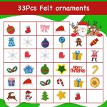 Doe-het-zelf vilten kerstboomset voor kinderen, kerstdecoratie, hangend decor met 32 afneembare ornamenten, voor thuis/deur/muur
