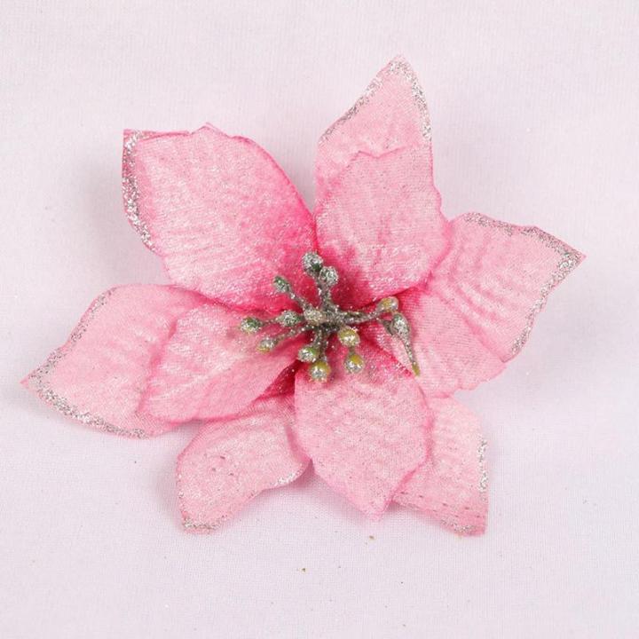 10/20/40pcs Weihnachtsbaum Dekorationen Künstliche Blumen Glitzer Faux Hochzeit Blumen Ornamente Für Weihnachtsbaum Neues Jahr Home Outdoor Dekoration