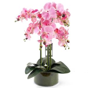 Realistische künstliche Orchideenpflanzen, vollständig getopft