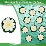 Kunstwaterlelie, 10 stuks, 10 cm, drijvende bloemen, waterlelie, wit, waterlelie, kunstbloem, lotusbloem, kunstlotusbloem, kunstlotusbloem, kunstlotuskunstplant voor tuinvijver, de