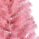 Wiederverwendbar Künstlicher Halb-Weihnachtsbaum mit Ständer 120 cm H Christmas Tree Weihnachtsbaum Home Tannenbaum Weihnachtsdeko Christbaum Kunstbaum PVC und Stahl Rosa