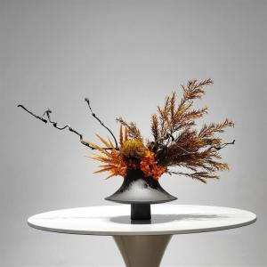 Kunstblumen Zen Soft Dekoration Simulation Blumenkunst – Trockenblumen-Set in Keramikvase, 70 x 25 x 40 cm für Restaurant, Teestube für jeden Anlass