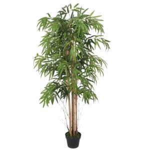 Bamboestruik, bamboeboom, kunstplant, kunstboom, kunstplant, bamboe, kunstplant, echte houten stam, decoratie, interieurdecoratie, 150 cm