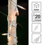 832051 Mini-lichtketting voor , 20 reservelampen, heldere warme verlichting, verlicht 2,85 m, witte lichtketting met 20 lampjes met stekker voor Kerstmis < 59 lumen