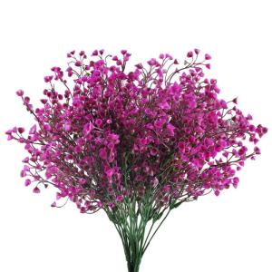 4 stuks kunstbloemen, paars, kunstbloemen, decoratie, plastic bloemen, kunstbloemen, voor balkon, tuin, binnen, buiten, lente, pot, vaas, decoratie