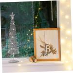 1stk Leuchtender Weihnachtsbaum Mikrolandschaft Krippendekor Led-Mini-Weihnachtsbaum Weihnachtsbaum-Desktop-Ornament Künstlicher Mini-Weihnachtsbaum Schmiedeeisen Silver