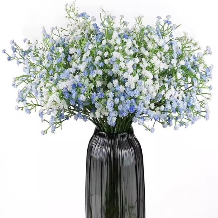 Gypsophila , 10 stuks, Gypsophila , Gypsophila, namaakbloemen, boeketten voor bruiloft, bruid, feest, woondecoratie (blauw en wit)