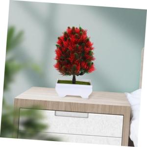 3st Künstliche Topfpflanze Desktop Künstliches Grün Kunstpflanzen Drinnen Eingetopfte Kiefer Künstliche Kiefernverzierung Desktop-dekorationsbaum Pflanzen-Bonsai-Dekoration Pla