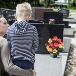 4 bundels begraafplaatsbloemen voor graf, sinaasappel, cemetery-bloemen voor graf, kunstrozen voor graven, 12 bloemkoppen, zijden gedenkbloemen voor graf, kunstbloemen 11,8