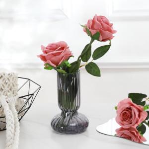 10 stuks kunstmatige zijden rozen bloemen enkele stengel neprozen bloemen voor thuisfeest bruiloft boeket (bonenpasta roze)