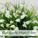 Calla Lily Kunstbloemen, 8 bundels kunstbloemen, UV-bestendige plastic bloemen, , balkon, boeket, planten voor balkon, tuin, raam, binnen en buiten