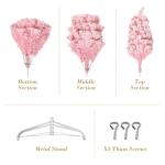 180 cm kerstboom bevlokt roze met volle flocked decoratie met sneeuwvlokken, 808 punten dennenbladeren van pvc en stabiele basis, kerstboom voor kerstdecoraties