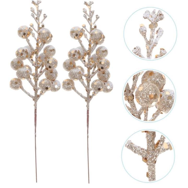 10st Weihnachts-beerenimitat Weihnachtstannenzweig Weihnachtsbaum Beere Am Zweig Beeren-dekor Weihnachtspicks Für Baum Weihnachtsblumenstiele Weihnachtsbeerenzweige Trimmen Schaum
